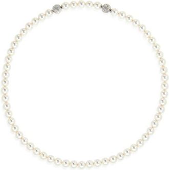 Swarovski Matrix Faux Pearl Tennis Necklace in White/Silver at Nordstrom