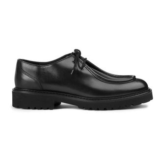 Doucal's Elegante Zwarte Leren Veterschoenen - Heren - Veterschoenen - Zwart - 44 EU - Leer - Schoenen