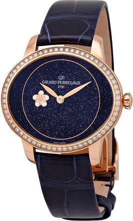 Girard Perregaux Cats Eye Plum Blossom Automatic Diamond Blue Dial Ladies Watch 80484D52A401-CK4E