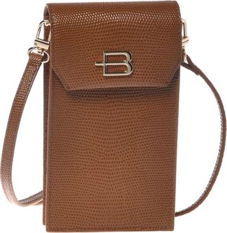 Baldinini Mobiele telefoonhouder met hagedisprint - Dames - Telefoonaccessoires - Bruin - ONE Size - Leer - Accessoires