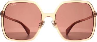 Max Mara Square Womens Shiny Pink Brown MM0059-D - One Size