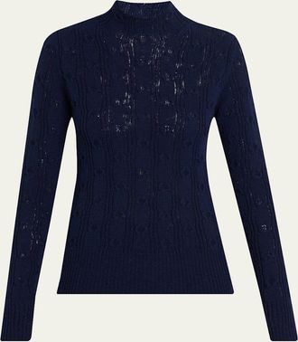 Dries Van Noten Tessy Wool Mock-Neck Sweater