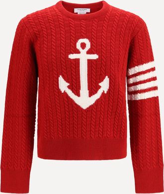 Thom Browne 4-Bar merino wool Sweater with Anchor motif Male 1