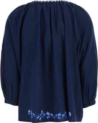 Derhy Womens Blouse Enora Blue Cotton Blouses Shirt