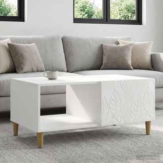 vidaXL Vidaxl Tavolino Da Salotto Bianco Lucido 90 X 50 X 40 Cm