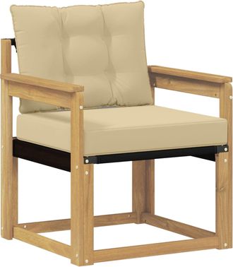 vidaXL Sof&aacute; De Exterior Madera Maciza De Acacia Y Textileno Blanco Vidaxl