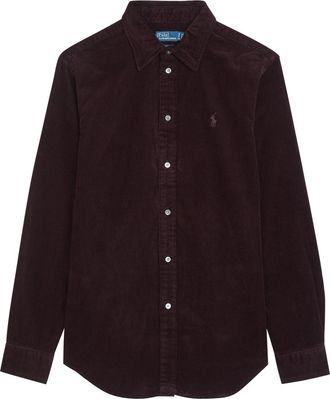 Polo Ralph Lauren Logo-embroidered Corduroy Shirt - Dark Brown - S (UK8-10 / S)