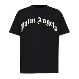 Palm Angels T-Shirts, male, Black, Size: XL Logo Print T-Shirt