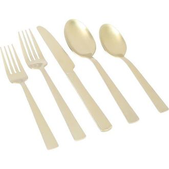 Gibson Home Earlston 20 Piece Stainless Steel Flatware Set in Metallic Gold at Nordstrom