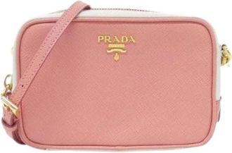 Prada Pre-owned Cross Body Bags, female, Pink, Size: ONE SIZE Pre-owned 1N1674 Saffiano Shoulder Bag