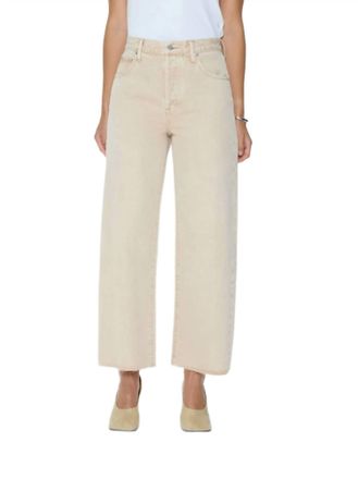 Pistola Denim Tate Crop High Rise Bowed Wide Leg Jean In Dune