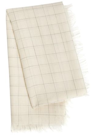 Toteme Checked Wool Scarf - White - One Size