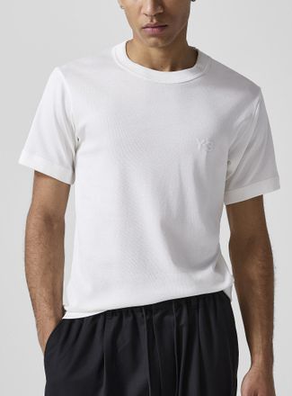 Yohji Yamamoto Mens Tone-on-tone logo T-shirt