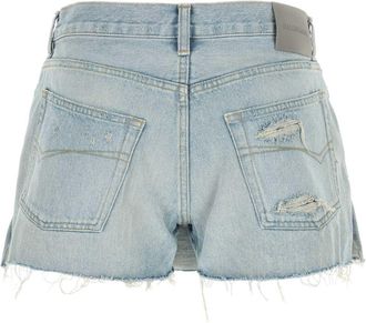 Balenciaga Womens Skort Denim Shorts Blue Cotton