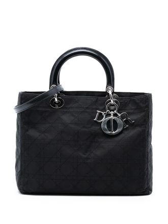 Dior 1999 Large Nylon Cannage Lady Dior satchel - Nero