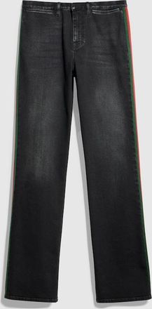 Gucci Stretch Cotton Denim With Web, Blue