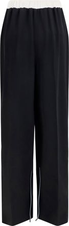 Kiton Womens Silk Pants Nero Trousers