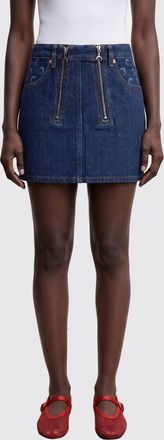 Marine Serre Gonna mini in denim con stampa monogram