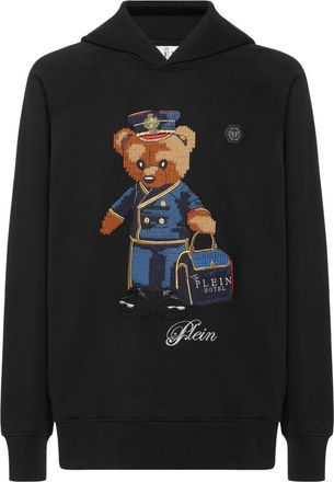 Philipp Plein Hoodie Teddy Doorman - Heren - Hoodies - Zwart - M - Katoen - Hoodies & sweatvesten