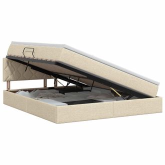 vidaXL Cama Con Almacenamiento Y Colch&oacute;n Crema 160 X 200 Cm Terciopelo Vidaxl