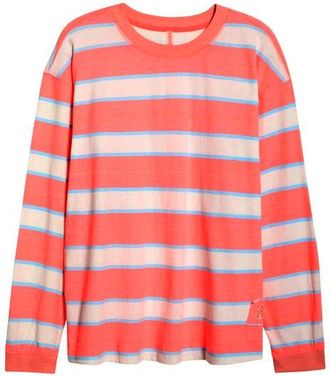 Free People FP Movement Printed Hustle Layer T-Shirt in Neon Coral Combo at Nordstrom, Size Medium