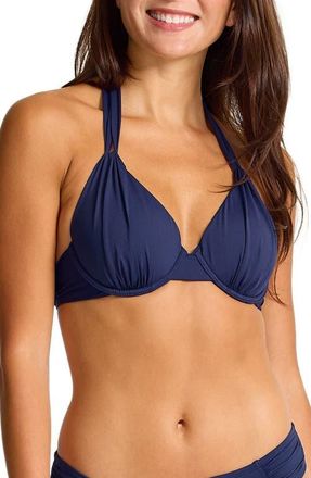 Tommy Bahama Pearl Underwire Halter Bikini Top in Mare Navy at Nordstrom, Size 36