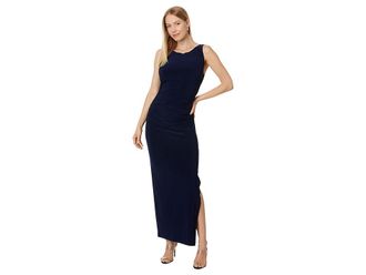 Norma Kamali Sleeveless Shirred Waist Gown Womens Dress True Navy : XL (Womens 10), Polyester/Spandex