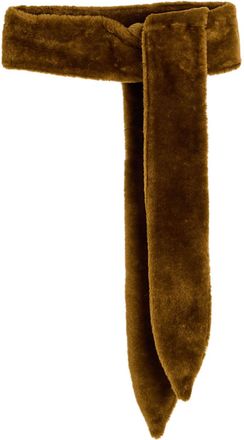 Nour Hammour Shearling Sash Belt - Brown - One Size
