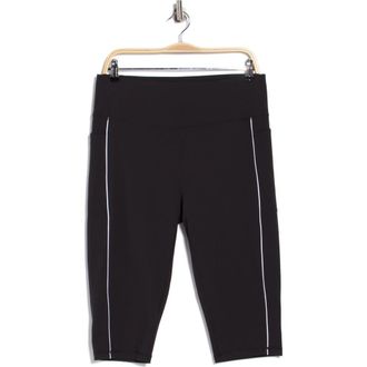 Zella Perform High Waist Piped Capri Leggings in Black at Nordstrom Rack, Size X-Large