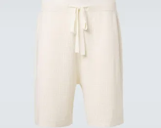 Commas Crochet cotton and hemp Bermuda shorts