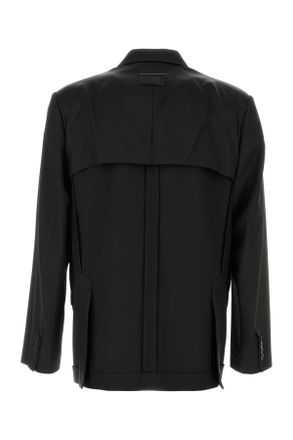 Maison Margiela Mens Black Jersey Blazer Giacche E Gilet