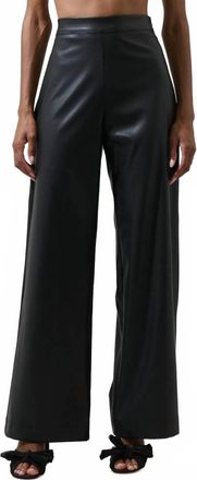 Sugarlips Anisa Leather Bern Wide-Leg Pants In Black