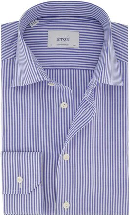 Eton Heren, Overhemden, Blauw, Maat: XL Katoen