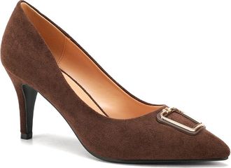 Unze Women NOXOLO Sharp Pointed Toe Courts UK Size 3-8 Coffee