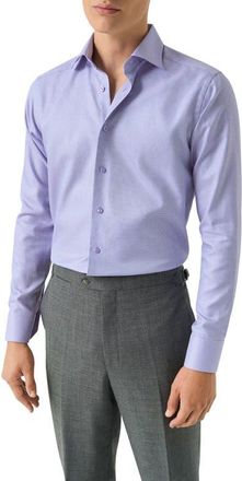 Eton Contemporary Fit Semi Solid Dress Shirt in Light Purple at Nordstrom, Size 16.5