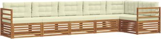 vidaXL Conjunto De Sof&aacute;s De Exterior 6 Uds. Natural Y Crema Vidaxl