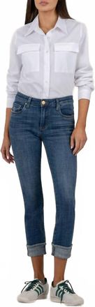 Kut from the Kloth Amy Mid Rise Crop Straight Leg Jeans In Deserving