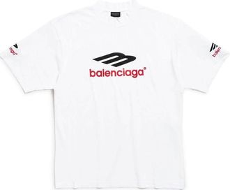 Balenciaga 3b Sports Icon T-shirt White Black Red 764235TPVD79065