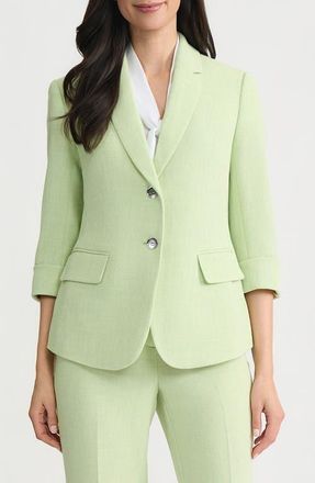 Kasper Two-Button Blazer in Celery at Nordstrom, Size 18