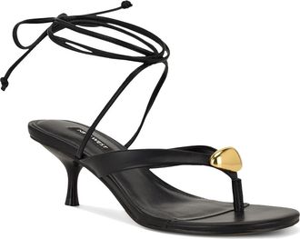Nine West Batty Ankle Wrap Sandal in Black at Nordstrom, Size 7.5