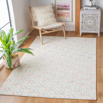 Safavieh Rodeo Drive Hand Made Area rug, Ivory / Blue Kids Style Non-Shedding