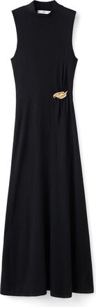 Mango Mock Neck Knit Maxi Dress in Black at Nordstrom, Size 2