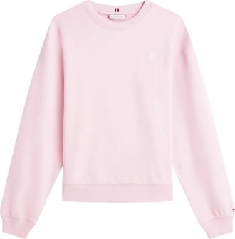 Tommy Hilfiger Felpa con logo ricamato - Rosa