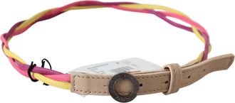 Costume National Womens Multicolor Twisted Leather Circle Buckle Belt Faux