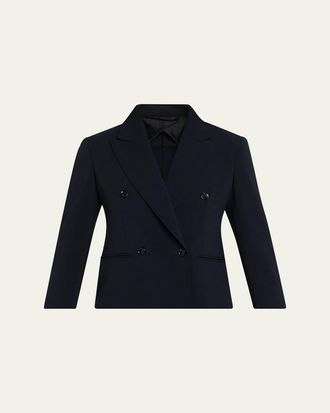 Max Mara Double-Breasted Stretch Wool Crop Jacket