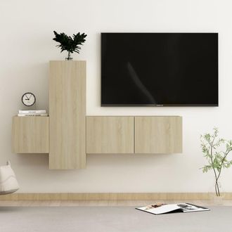 Berkfield Home 3 Piece TV Cabinet Set Sonoma Oak Engineered Wood in Brown