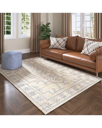 LR Home Lr Home Diamond Farmhouse Medallion Handmade Area Rug