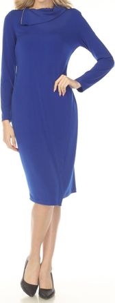Joseph Ribkoff Zip Cowl Neck Sheath Dress In Royal Sapphire