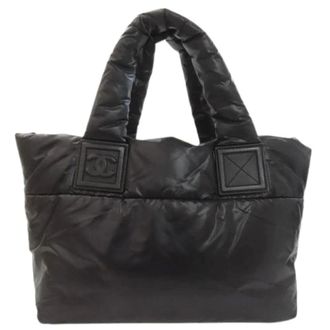 Chanel Pre-owned Tote Bags, female, Black, Size: ONE SIZE Pre-owned Vintage Nylon Tote Bag
