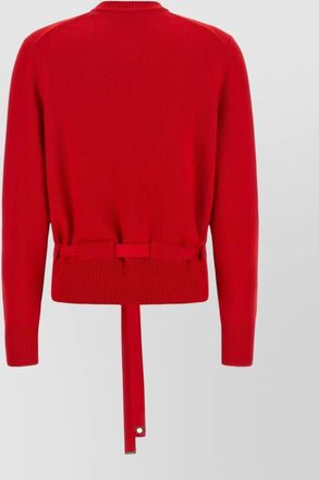 Ferragamo cashmere ribbed cropped belted cardigan